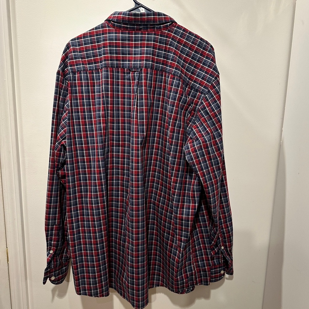 Chaps Red and Blue Casual Button Down Shirt - Picture 6 of 6